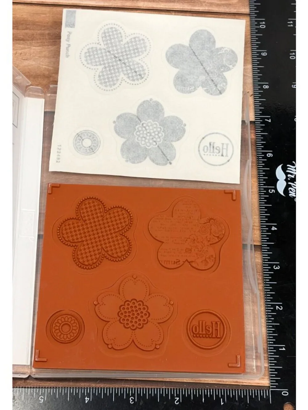 STAMPIN' UP! 122482 POSY PUNCH CLEAR MOUNTED RUBBER STAMP SET FLOWER FLORAL - Picture 2 of 2